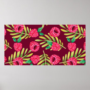 Illustration of watercolor hand drawn pattern with poster