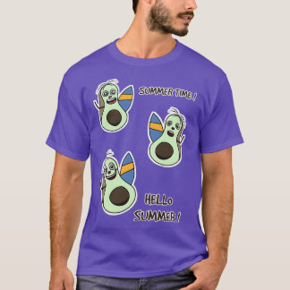 Illustration Pack von Avocado Surfing Sommerzeit B T-Shirt
