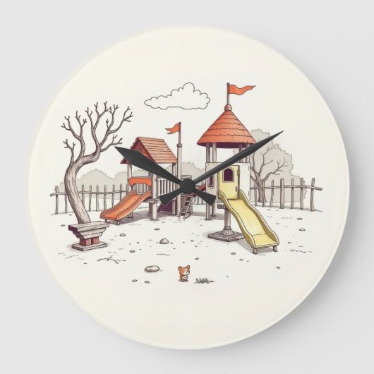 Illustration - playground große wanduhr (Vorderseite)