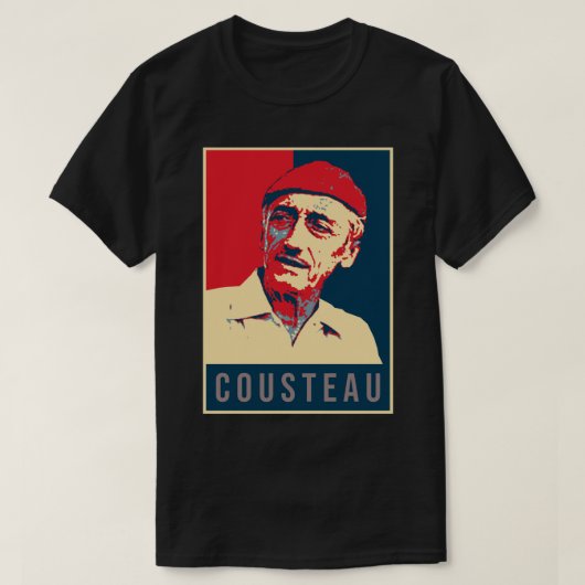 Illustration Pop Art Cousteau Sticker T-Shirt (Design vorne)