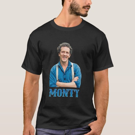 Illustration Pop Art Monty Don TV Moderner Garten T-Shirt (Vorderseite)