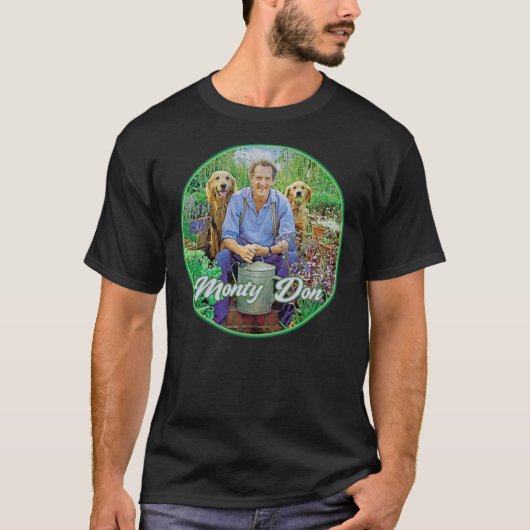 Illustration Pop Art Monty Don TV Moderner Garten T-Shirt (Vorderseite)