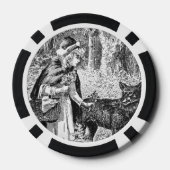 Illustration Red Riding Hood Wolf in Woods Pokerchips (Rückseite)