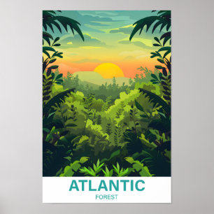 Illustration Reise Atlantischer Wald Poster