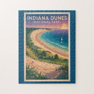 Illustration Reise Indiana Dunes National Park Puzzle