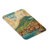 Illustration Reise Kunst Saint Kitts und Nevis Magnet (Rechte Seite)