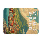 Illustration Reise Kunst Saint Kitts und Nevis Magnet (Horizontal)