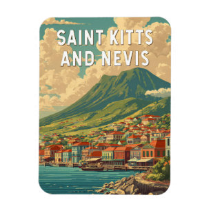 Illustration Reise Kunst Saint Kitts und Nevis Magnet