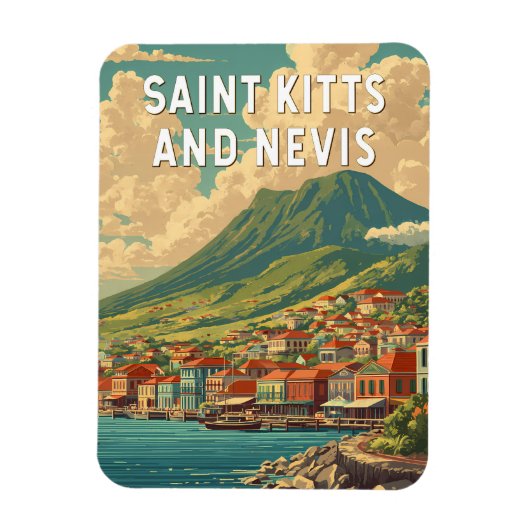 Illustration Reise Kunst Saint Kitts und Nevis Magnet (Vertikal)
