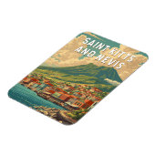Illustration Reise Kunst Saint Kitts und Nevis Magnet (Linke Seite)