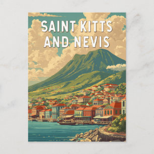 Illustration Reise Kunst Saint Kitts und Nevis Postkarte