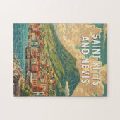 Illustration Reise Kunst Saint Kitts und Nevis Puzzle (Horizontal)