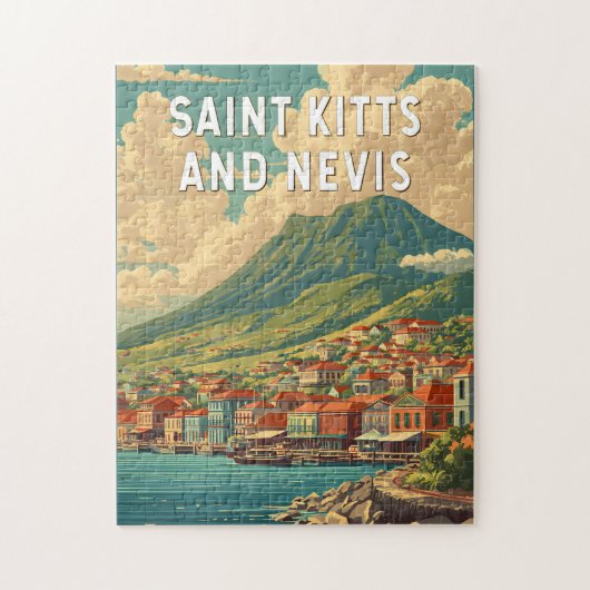 Illustration Reise Kunst Saint Kitts und Nevis Puzzle (Vertikal)