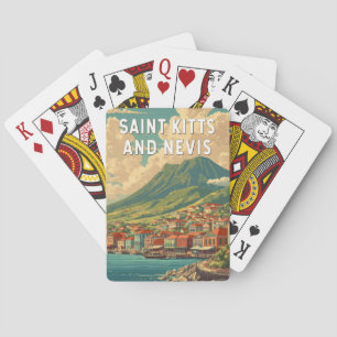 Illustration Reise Kunst Saint Kitts und Nevis Spielkarten