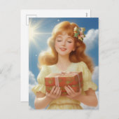 Illustration rétro de Noël Feiertagspostkarte (Vorne/Hinten)