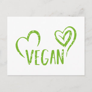 Illustration Retro Grunge Vintage Vegan Design Postkarte