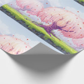Illustration rosa Bäume Geschenkpapier (Ecke)