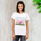 Illustration rosa Bäume T-Shirt