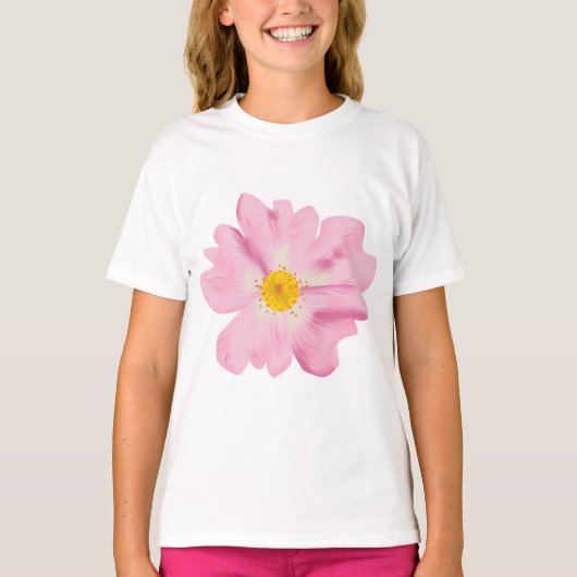 Illustration rosa Blume T-Shirt (Vorderseite)