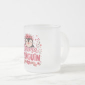 Illustration rosa Pinguin-Mama Mutterliebe Mattglastasse (VorderseiteRechts)
