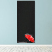 Illustration Roter Regenschirm in Regen verloren Leinwanddruck (Insitu (Holzboden))