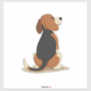 Illustration Rückansicht Vintage-Beagle-Hund Haust Aufkleber