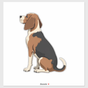 Illustration Rückansicht Vintage-Beagle-Hund Haust Aufkleber
