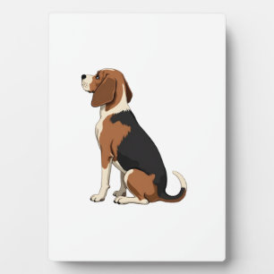 Illustration Rückansicht Vintage-Beagle-Hund Haust Fotoplatte