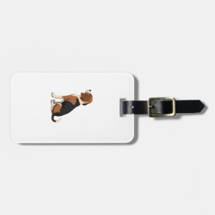 Illustration Rückansicht Vintage-Beagle-Hund Haust Gepäckanhänger