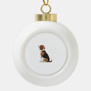 Illustration Rückansicht Vintage-Beagle-Hund Haust Keramik Kugel-Ornament
