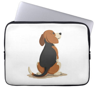 Illustration Rückansicht Vintage-Beagle-Hund Haust Laptopschutzhülle