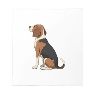 Illustration Rückansicht Vintage-Beagle-Hund Haust Notizblock