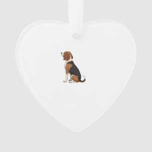 Illustration Rückansicht Vintage-Beagle-Hund Haust Ornament