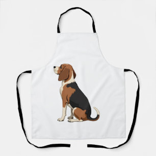 Illustration Rückansicht Vintage-Beagle-Hund Haust Schürze