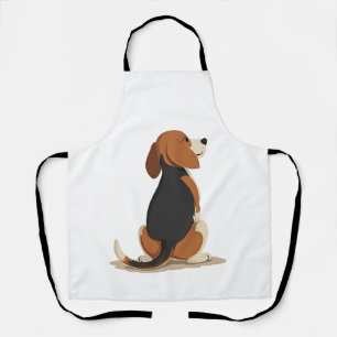 Illustration Rückansicht Vintage-Beagle-Hund Haust Schürze