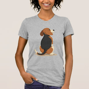 Illustration Rückansicht Vintage-Beagle-Hund Haust T-Shirt