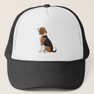 Illustration Rückansicht Vintage-Beagle-Hund Haust Truckerkappe