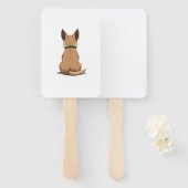 Illustration Rückansicht Vintage-Hund mit großen O Fächer (Vorne und Hinten)