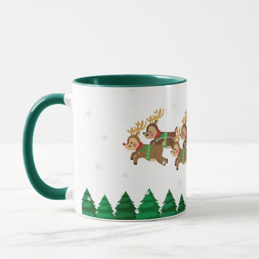 Illustration Santa Clause Reittiere Tasse (Links)