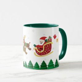 Illustration Santa Clause Reittiere Tasse