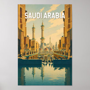 Illustration Saudi-Arabien Reise Kunst Vintage Poster