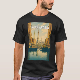 Illustration Saudi-Arabien Reise Kunst Vintage T-Shirt