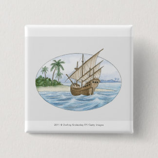 Illustration Schiffs des des 16. Jahrhundertsnahe Button