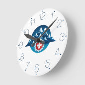 Illustration Schweizer Alpen Runde Wanduhr (Winkel)