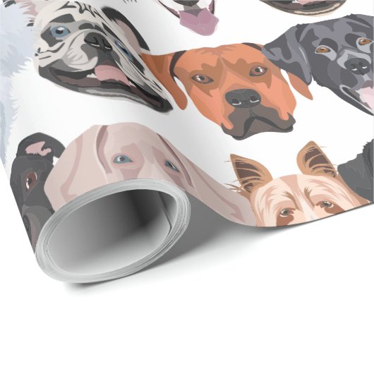Illustration seamless pattern happy dogs geschenkpapier (Rolleneckpunkt)