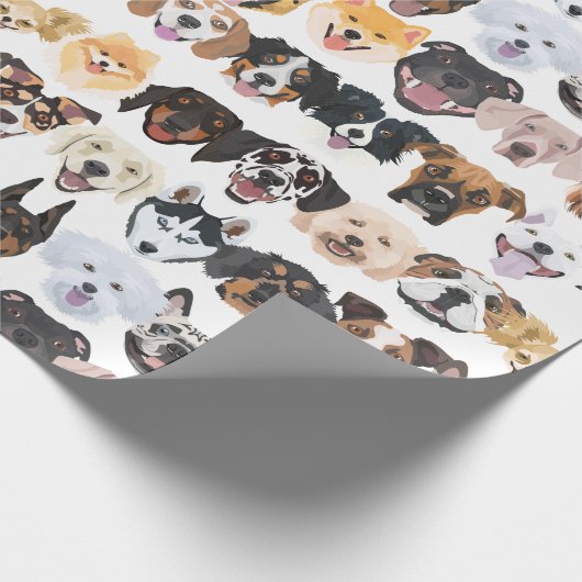 Illustration seamless pattern happy dogs geschenkpapier (Ecke)