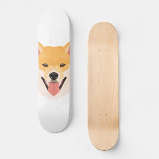 Illustration Shiba Inu Skateboard (Vorderseite)