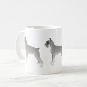 Illustration-Silhouette des Riesenschnauzer Dog Br Kaffeetasse (Vorderseite Links)