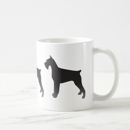 Illustration-Silhouette des Riesenschnauzer Dog Br Kaffeetasse (Rechts)