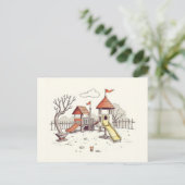 Illustration - Spielplatz Postkarte (Stehend Vorderseite)